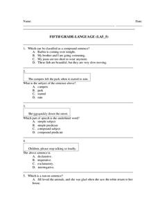 Fifth Grade Language Lesson Plan Fifth Grade Language Lesson Plan