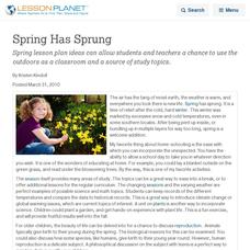 Spring Has Sprung Lesson Planet Article Spring Has Sprung Lesson Planet Article