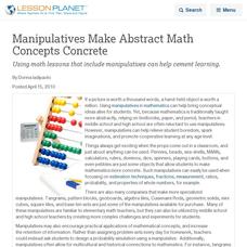 Manipulatives Make Abstract Math Concepts Concrete Lesson Planet Article Manipulatives Make Abstract Math Concepts Concrete Lesson Planet Article