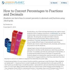 How to Convert Percentages to Fractions and Decimals Lesson Planet Article How to Convert Percentages to Fractions and Decimals Lesson Planet Article