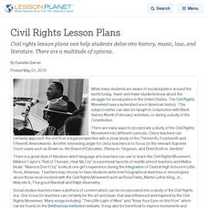Civil Rights Lesson Plans Lesson Planet Article Civil Rights Lesson Plans Lesson Planet Article