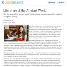 Literature of the Ancient World Lesson Planet Article Literature of the Ancient World Lesson Planet Article