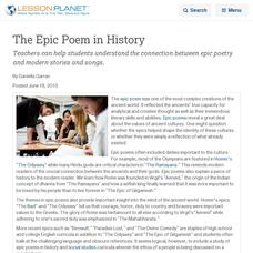 The Epic Poem in History Lesson Planet Article The Epic Poem in History Lesson Planet Article