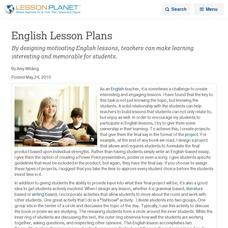 English Lesson Plans Lesson Planet Article English Lesson Plans Lesson Planet Article