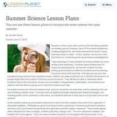 Summer Science Lesson Plans Lesson Planet Article Summer Science Lesson Plans Lesson Planet Article