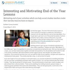 Interesting and Motivating End of the Year Lessons Lesson Planet Article Interesting and Motivating End of the Year Lessons Lesson Planet Article