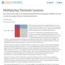 Multiplying Decimals Lessons Lesson Planet Article Multiplying Decimals Lessons Lesson Planet Article