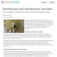 Identification and Classification Activities Lesson Planet Article Identification and Classification Activities Lesson Planet Article