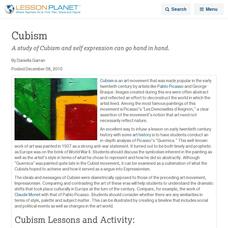 Cubism Lesson Planet Article Cubism Lesson Planet Article