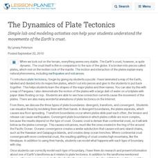 The Dynamics of Plate Tectonics Lesson Planet Article The Dynamics of Plate Tectonics Lesson Planet Article