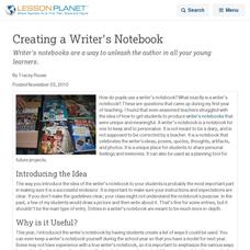 Creating a Writer's Notebook Lesson Planet Article Creating a Writer's Notebook Lesson Planet Article