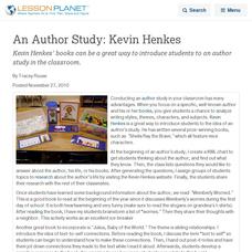 An Author Study: Kevin Henkes Lesson Planet Article An Author Study: Kevin Henkes Lesson Planet Article