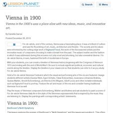 Vienna in 1900 Lesson Planet Article Vienna in 1900 Lesson Planet Article