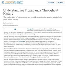 Understanding Propaganda Throughout History Lesson Planet Article Understanding Propaganda Throughout History Lesson Planet Article