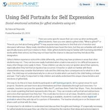 Using Self Portraits for Self Expression Lesson Planet Article Using Self Portraits for Self Expression Lesson Planet Article