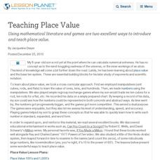 Teaching Place Value Lesson Planet Article Teaching Place Value Lesson Planet Article