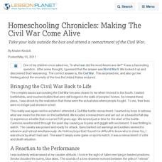 Homeschooling Chronicles: Making The Civil War Come Alive Lesson Planet Article Homeschooling Chronicles: Making The Civil War Come Alive Lesson Planet Article