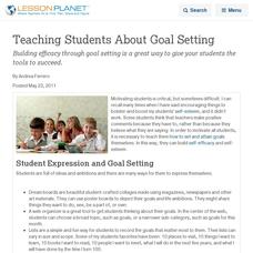 Teaching Students About Goal Setting Lesson Planet Article Teaching Students About Goal Setting Lesson Planet Article