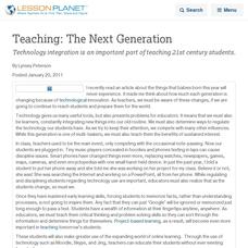 Teaching: The Next Generation Lesson Planet Article Teaching: The Next Generation Lesson Planet Article