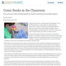 Comic Books in the Classroom Lesson Planet Article Comic Books in the Classroom Lesson Planet Article