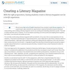 Creating a Literary Magazine Lesson Planet Article Creating a Literary Magazine Lesson Planet Article