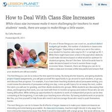 How to Deal With Class Size Increases Lesson Planet Article How to Deal With Class Size Increases Lesson Planet Article