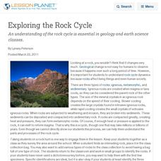 Exploring the Rock Cycle Lesson Planet Article Exploring the Rock Cycle Lesson Planet Article