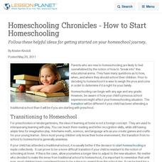 Homeschooling Chronicles - How to Start Homeschooling Lesson Planet Article Homeschooling Chronicles - How to Start Homeschooling Lesson Planet Article