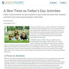 A New Twist on Father's Day Activities Lesson Planet Article A New Twist on Father's Day Activities Lesson Planet Article