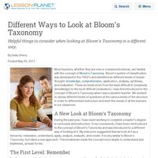 Different Ways to Look at Bloom's Taxonomy Lesson Planet Article Different Ways to Look at Bloom's Taxonomy Lesson Planet Article