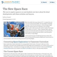 The New Space Race Lesson Planet Article The New Space Race Lesson Planet Article