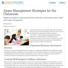 Anger Management Strategies for the Classroom Lesson Planet Article Anger Management Strategies for the Classroom Lesson Planet Article