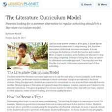 The Literature Curriculum Model Lesson Planet Article The Literature Curriculum Model Lesson Planet Article