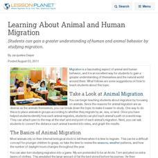 Learning About Animal and Human Migration Lesson Planet Article Learning About Animal and Human Migration Lesson Planet Article