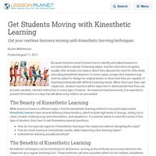 Get Students Moving with Kinesthetic Learning Lesson Planet Article Get Students Moving with Kinesthetic Learning Lesson Planet Article
