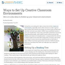 Ways to Set Up Creative Classroom Environments Lesson Planet Article Ways to Set Up Creative Classroom Environments Lesson Planet Article