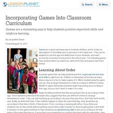 Incorporating Games Into Classroom Curriculum Lesson Planet Article Incorporating Games Into Classroom Curriculum Lesson Planet Article
