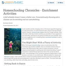 Homeschooling Chronicles - Enrichment Activities Lesson Planet Article Homeschooling Chronicles - Enrichment Activities Lesson Planet Article