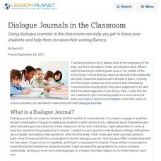 Dialogue Journals in the Classroom Lesson Planet Article Dialogue Journals in the Classroom Lesson Planet Article