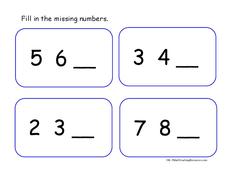 Fill in the Missing Numbers Worksheet Fill in the Missing Numbers Worksheet