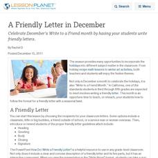 A Friendly Letter in December Lesson Planet Article A Friendly Letter in December Lesson Planet Article