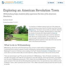 The American Revolution and Williamsburg Lesson Planet Article The American Revolution and Williamsburg Lesson Planet Article