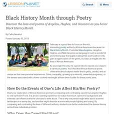 Black History Month Through Poetry Lesson Planet Article Black History Month Through Poetry Lesson Planet Article