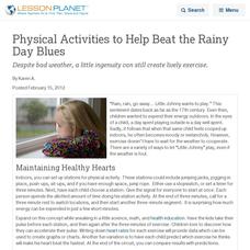 How to Beat the Rainy Day Blues Lesson Planet Article How to Beat the Rainy Day Blues Lesson Planet Article