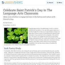 Celebrate Saint Partick's Day in The Langauage Arts Classroom Lesson Planet Article Celebrate Saint Partick's Day in The Langauage Arts Classroom Lesson Planet Article