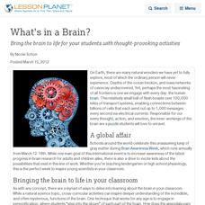 What's in a Brain? Lesson Planet Article What's in a Brain? Lesson Planet Article