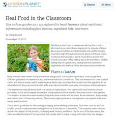 Real Food in the Classroom Lesson Planet Article Real Food in the Classroom Lesson Planet Article