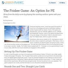 The Frisbee Game Lesson Planet Article The Frisbee Game Lesson Planet Article