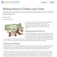 Making Sense of Dollars and Cents Lesson Planet Article Making Sense of Dollars and Cents Lesson Planet Article