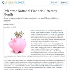 Celebrate National Financial Literacy Month Lesson Planet Article Celebrate National Financial Literacy Month Lesson Planet Article